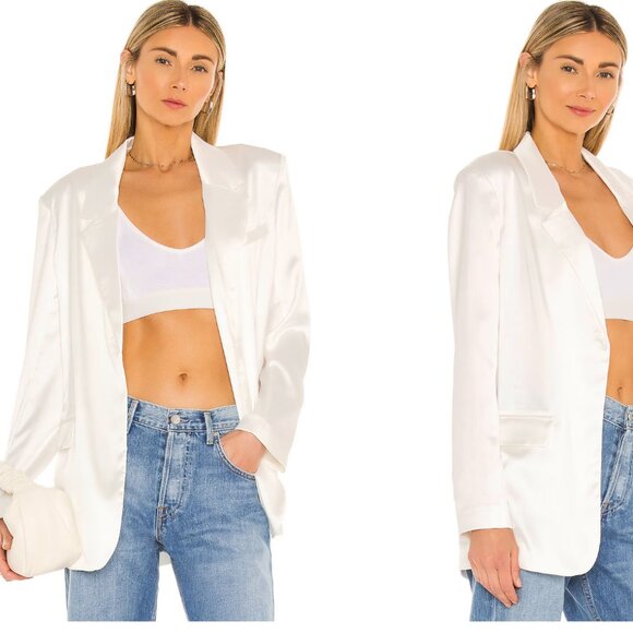 BB Dakota by Steve Madden Smooth Talk Blazer in White - Size XS - NWT - Oversize - Picture 1 of 5